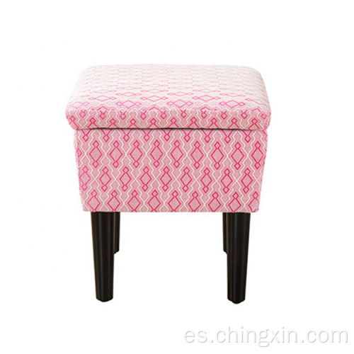 Muebles de salón otomano de almacenamiento de tela de ocio rosa